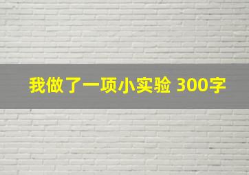 我做了一项小实验 300字